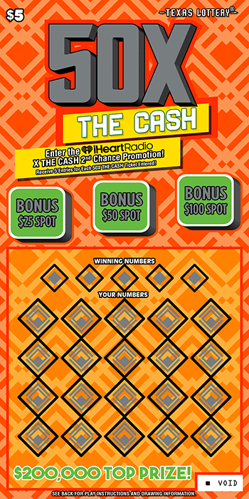 Game No. 2712 - 50X The Cash scratch ticket from Texas Lottery