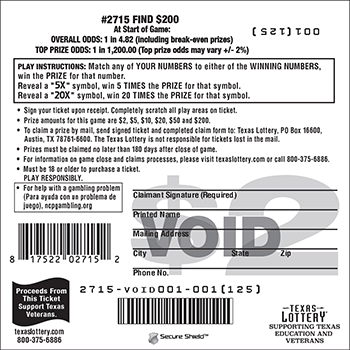 Image of Back of Find $200 Ticket