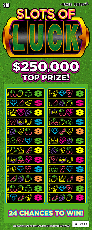 Game No. 2724 - Slots of Luck scratch ticket from Texas Lottery