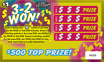 Game No. 2735 - 3-2 Won! scratch ticket from Texas Lottery