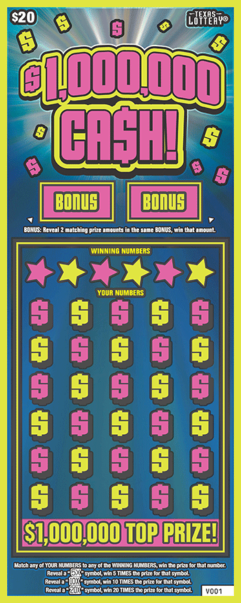 Game No. 2744 - $1,000,000 Ca$h! scratch ticket from Texas Lottery