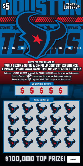 Image of Front of Houston Texans Ticket