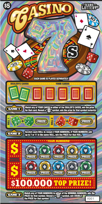 Casino 7s Texas scratch-off ticket