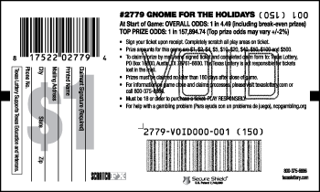 Image of Back of Gnome for the Holidays Ticket