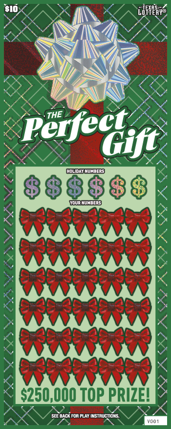 The Perfect Gift Texas scratch-off ticket